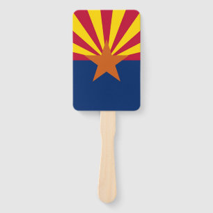 Set of hand fan with flag of Arizona, USA