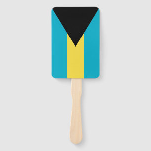 Set of hand fan with flag of Bahamas
