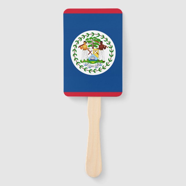 Set of hand fan with flag of Belize (Front)