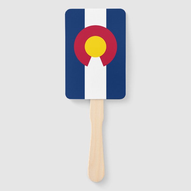 Set of hand fan with flag of Colorado, USA (Front)