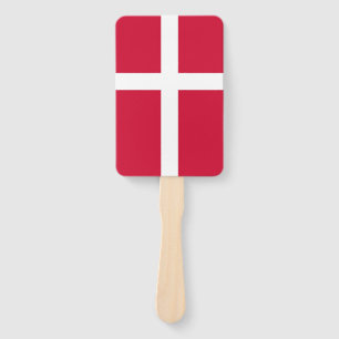 Set of hand fan with flag of Denmark