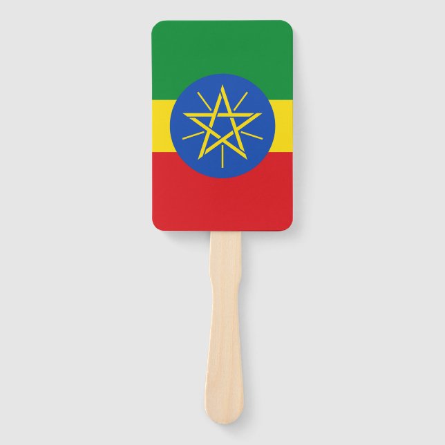 Set of hand fan with flag of Ethiopia (Front)