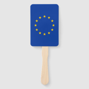 Set of hand fan with flag of European Union