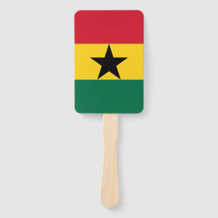 Set of hand fan with flag of Ghana