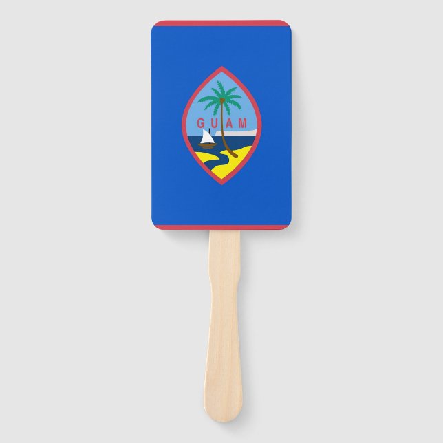 Set of hand fan with flag of Guam, USA (Front)