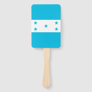 Set of hand fan with flag of Honduras