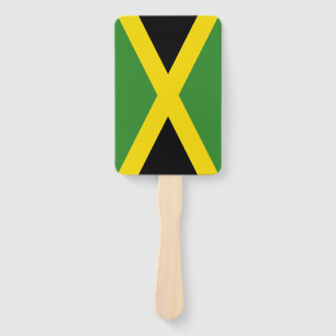 Set of hand fan with flag of Jamaica