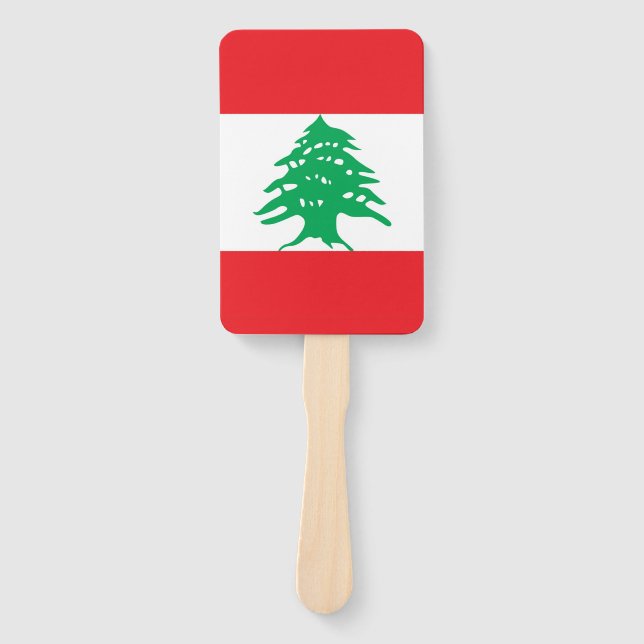 Set of hand fan with flag of Lebanon (Front)