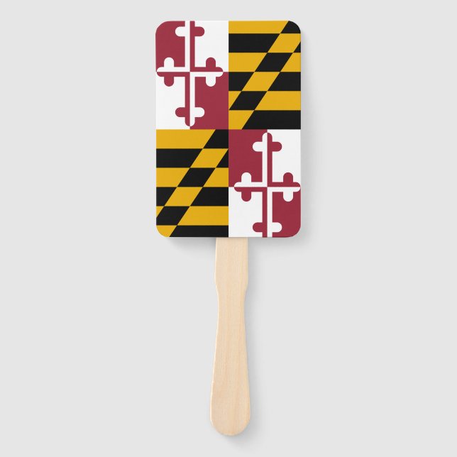Set of hand fan with flag of Maryland State, USA (Front)