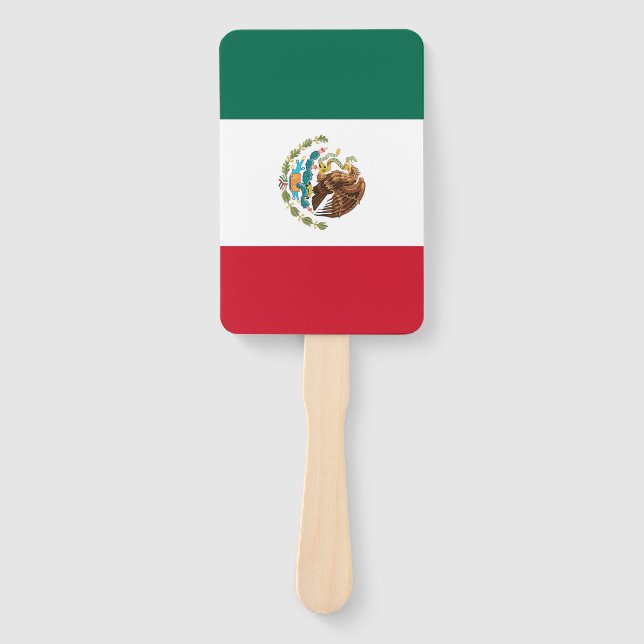 Set of hand fan with flag of Mexico (Front)