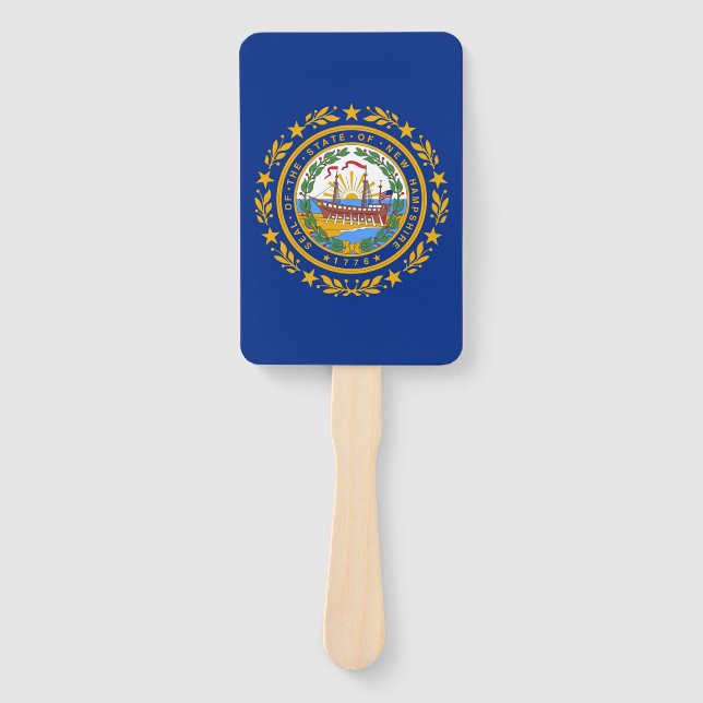 Set of hand fan with flag of New Hampshire, USA (Front)