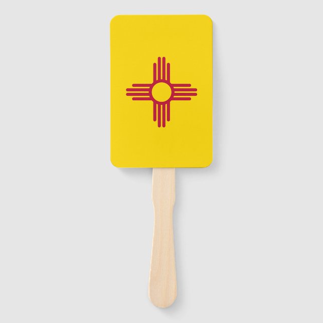 Set of hand fan with flag of New Mexico, USA (Front)