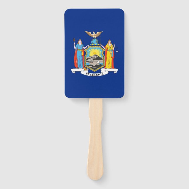 Set of hand fan with flag of New York, USA (Front)