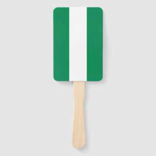 Set of hand fan with flag of Nigeria