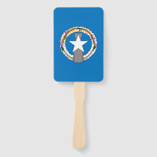 Set of hand fan with flag of Northern Mariana