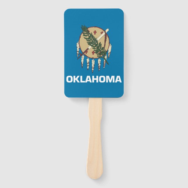 Set of hand fan with flag of Oklahoma State, USA (Front)