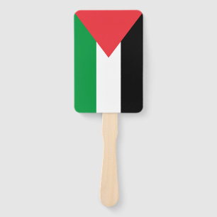 Set of hand fan with flag of Palestine