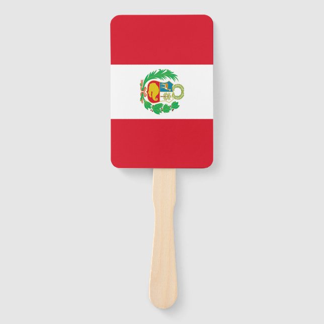 Set of hand fan with flag of Peru (Front)