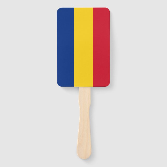 Set of hand fan with flag of Romania (Front)