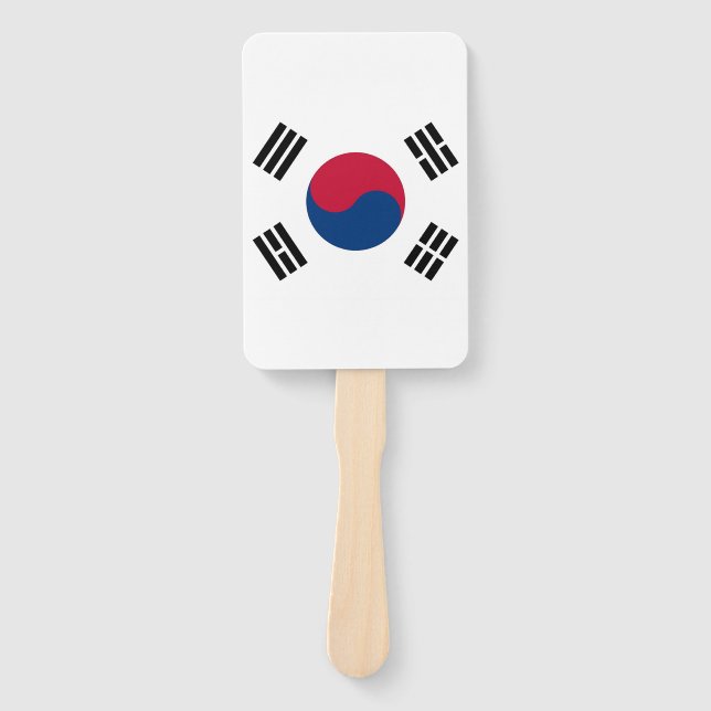Set of hand fan with flag of South Korea (Front)