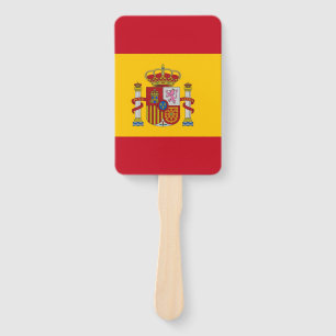 Set of hand fan with flag of Spain