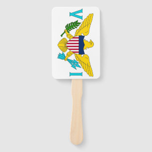 Set of hand fan with flag of Virgin Islands, USA
