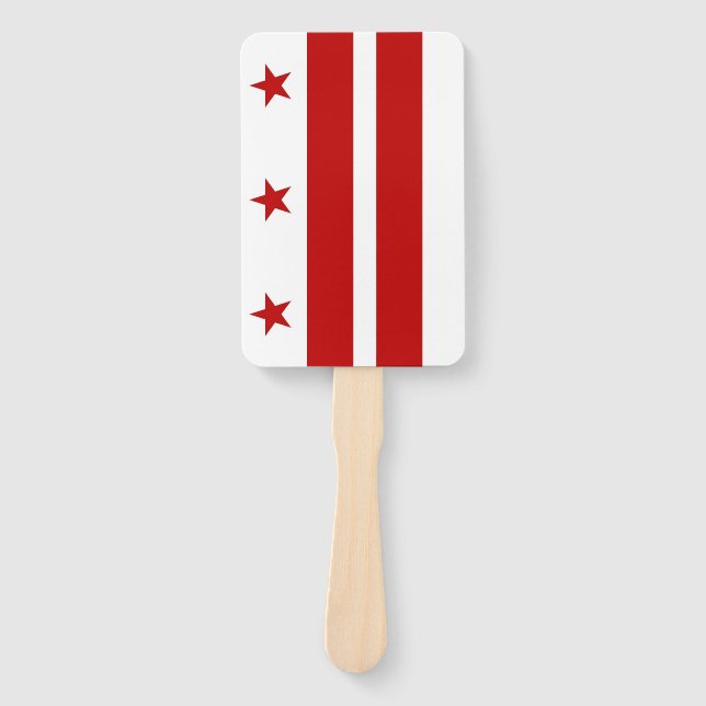 Set of hand fan with flag of Washington DC, USA (Front)