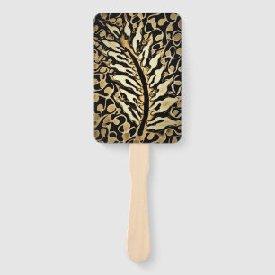 Set of hand Fans Gold leaf design
