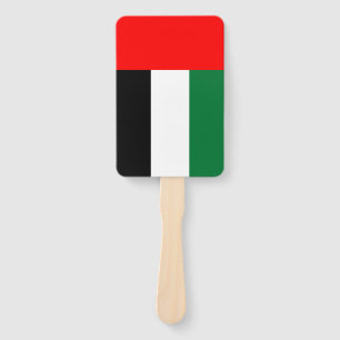 Set of hand fans with flag of UAE