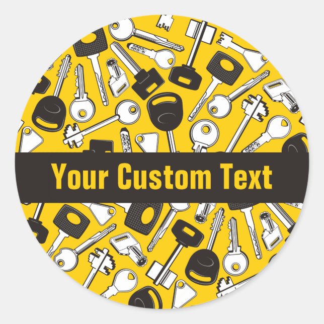 Set of Keys Background Classic Round Sticker (Front)