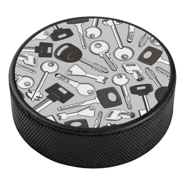 Set of Keys Background Hockey Puck (3/4)
