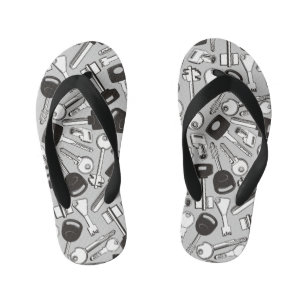Set of Keys Background Kid's Flip Flops