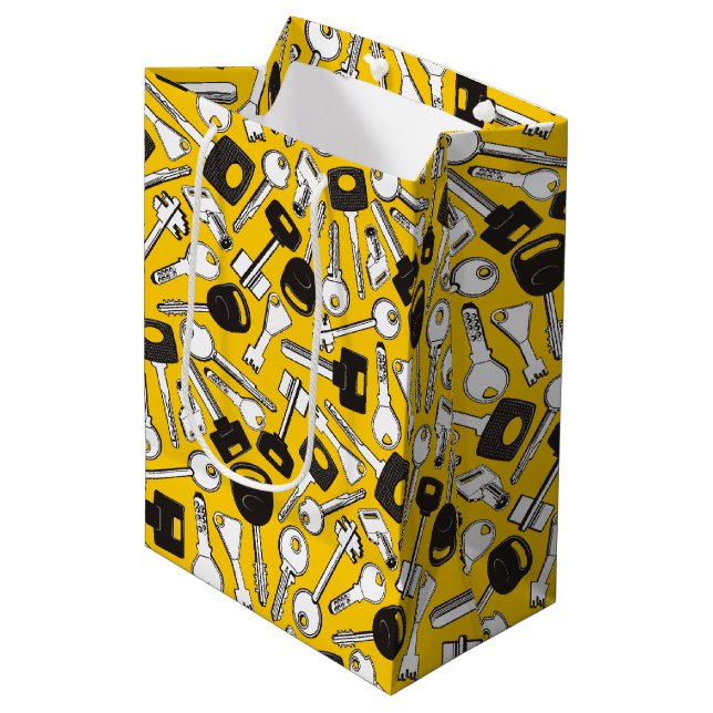 Set of Keys Background Medium Gift Bag (Front Angled)