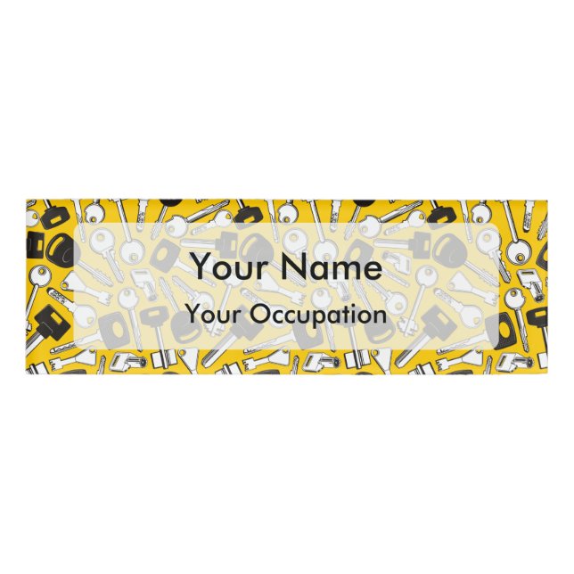 Set of Keys Background Name Tag (Front)