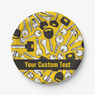 Set of Keys Background Paper Plate