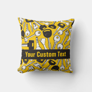 Set of Keys Background Throw Pillow