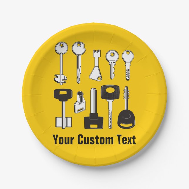 Set of Keys Paper Plate (Front)