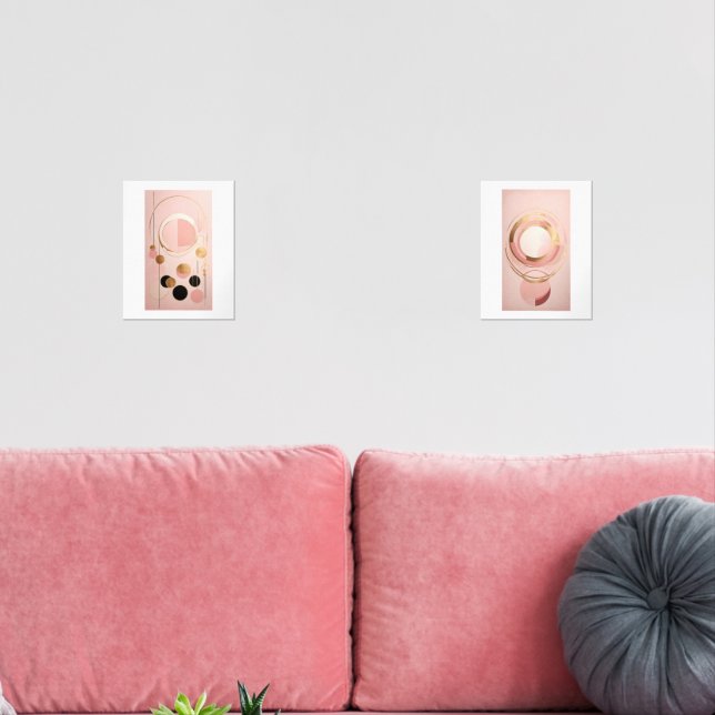 Set of minimalist geometric abstract art posters (Livingroom)