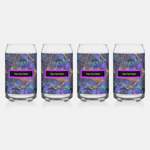 Set of  Name Your Poison Can Glass