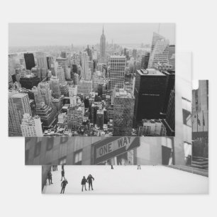 Set of New York City Black and White Photos Wrapping Paper Sheet