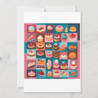 set of pastries delicious invitation