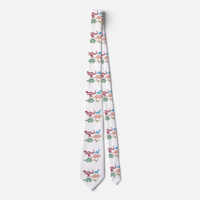 Set of silhouettes of different dinosaurs tie (Front)