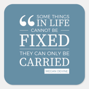 set of six "can't be fixed" stickers in blue