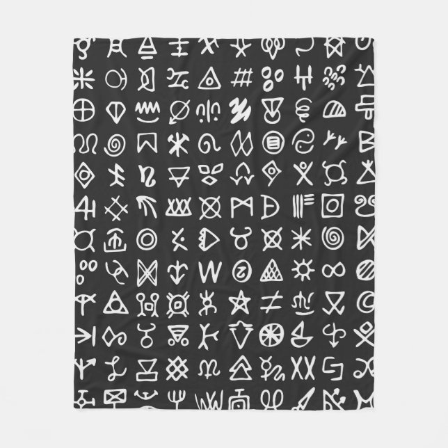 Set of symbols rune letters font. Ancient occult a Fleece Blanket (Front)