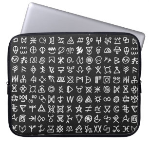 Set of symbols rune letters font. Ancient occult a Laptop Sleeve