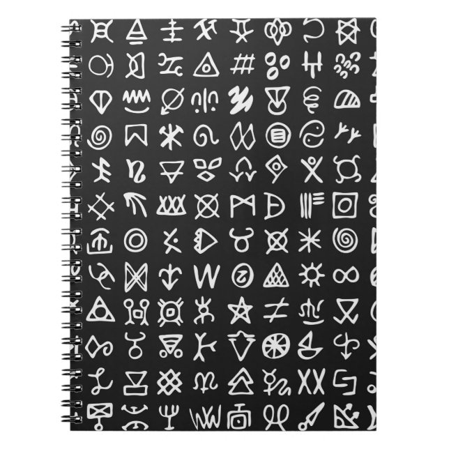 Set of symbols rune letters font. Ancient occult a Notebook (Front)