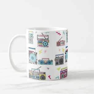 Set of various vintage cassette players. Retro 80s Coffee Mug