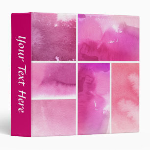 Set of watercolor abstract hand painted 3 binder