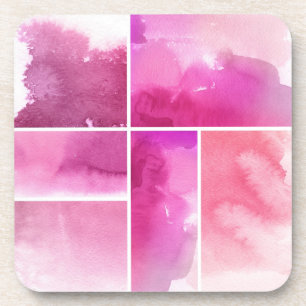 Set of watercolor abstract hand painted 3 coaster
