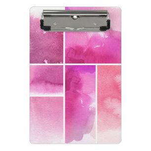 Set of watercolor abstract hand painted 3 mini clipboard